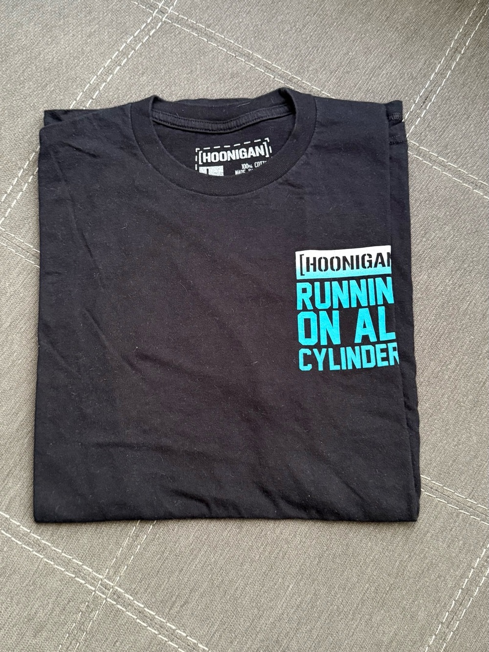 Hoonigan Men’s Black Short-Sleeve Graphic Tee - Runnin On A Cylinder